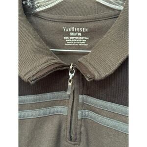 Van Heusen 1/4 Multicolor Zip Up Pullover Dad Cabin Winter Fall XXL READ NOTE
